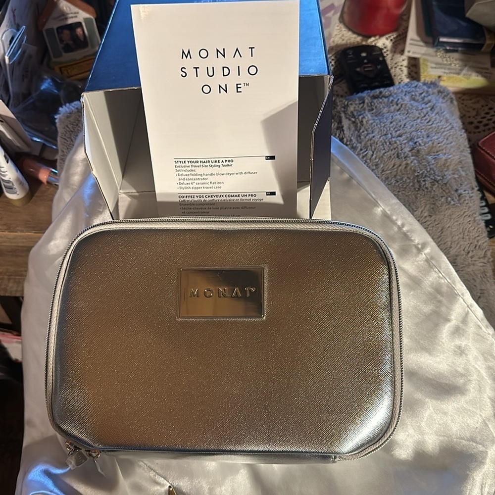 Monat Studio One Exclusive Travel Size Styling Toolkit-Hairdryer, Flat Iron,Case